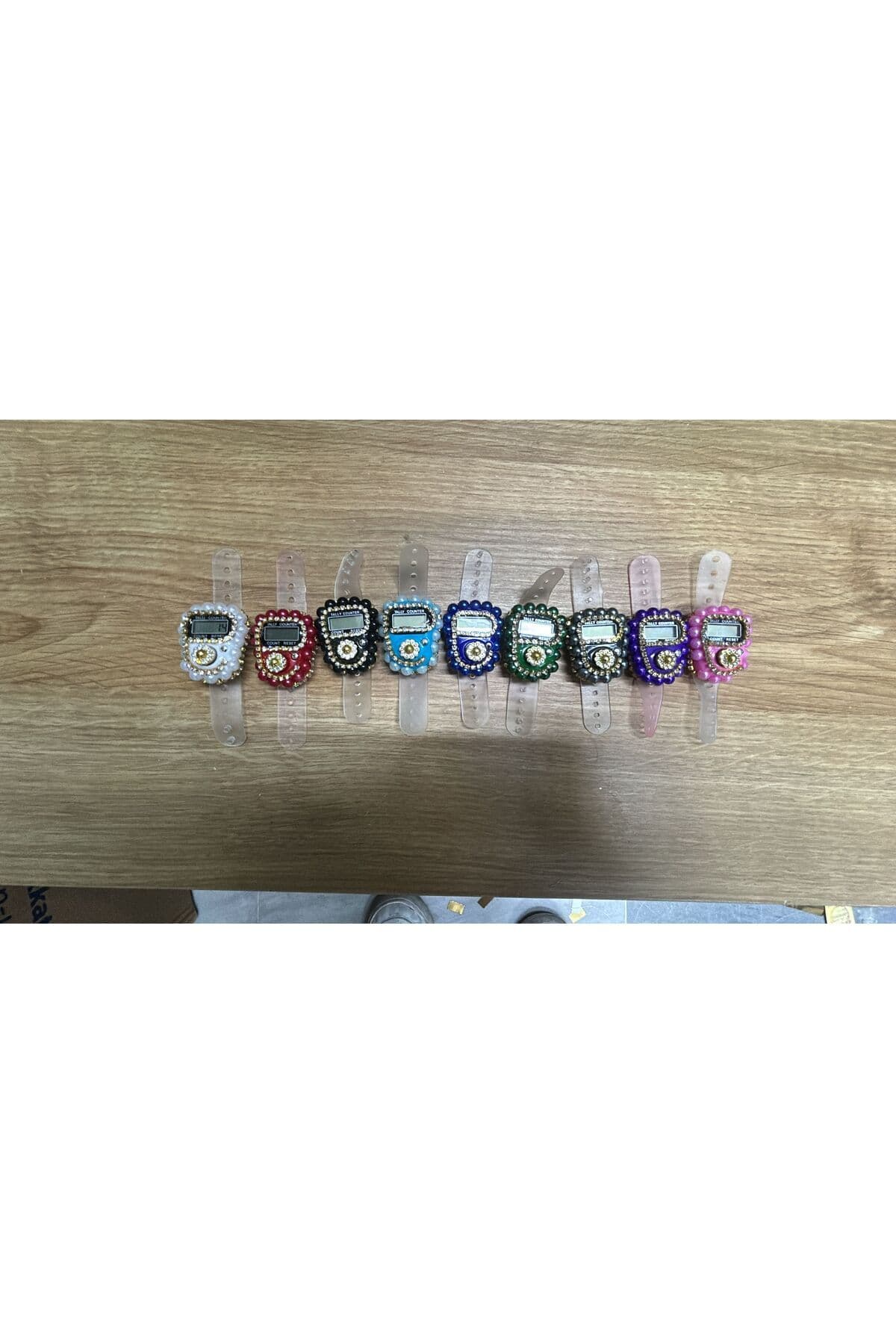 Taşlı Dijital Zikirmatik - 10'lu Karışık Renk Set - Hatırası — görsel 1
