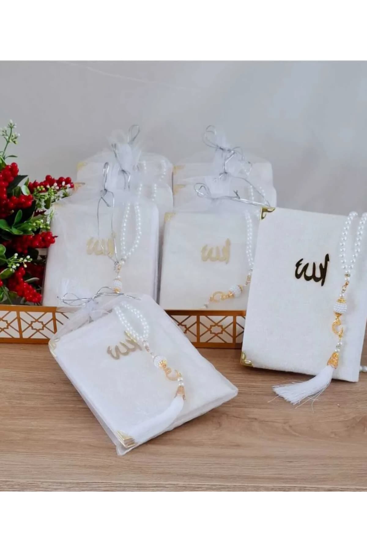 Kadife Kaplı Yasin-i Şerif Ve Tesbih Set Mevlit Kitabı — görsel 1