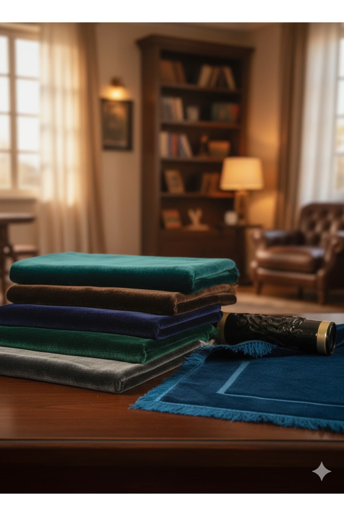 Karma Renk Hiç Desensiz Kadife Seccade Namazlık Dodya İmalat Sık Dokuma Şık 550 600 gram — görsel 1