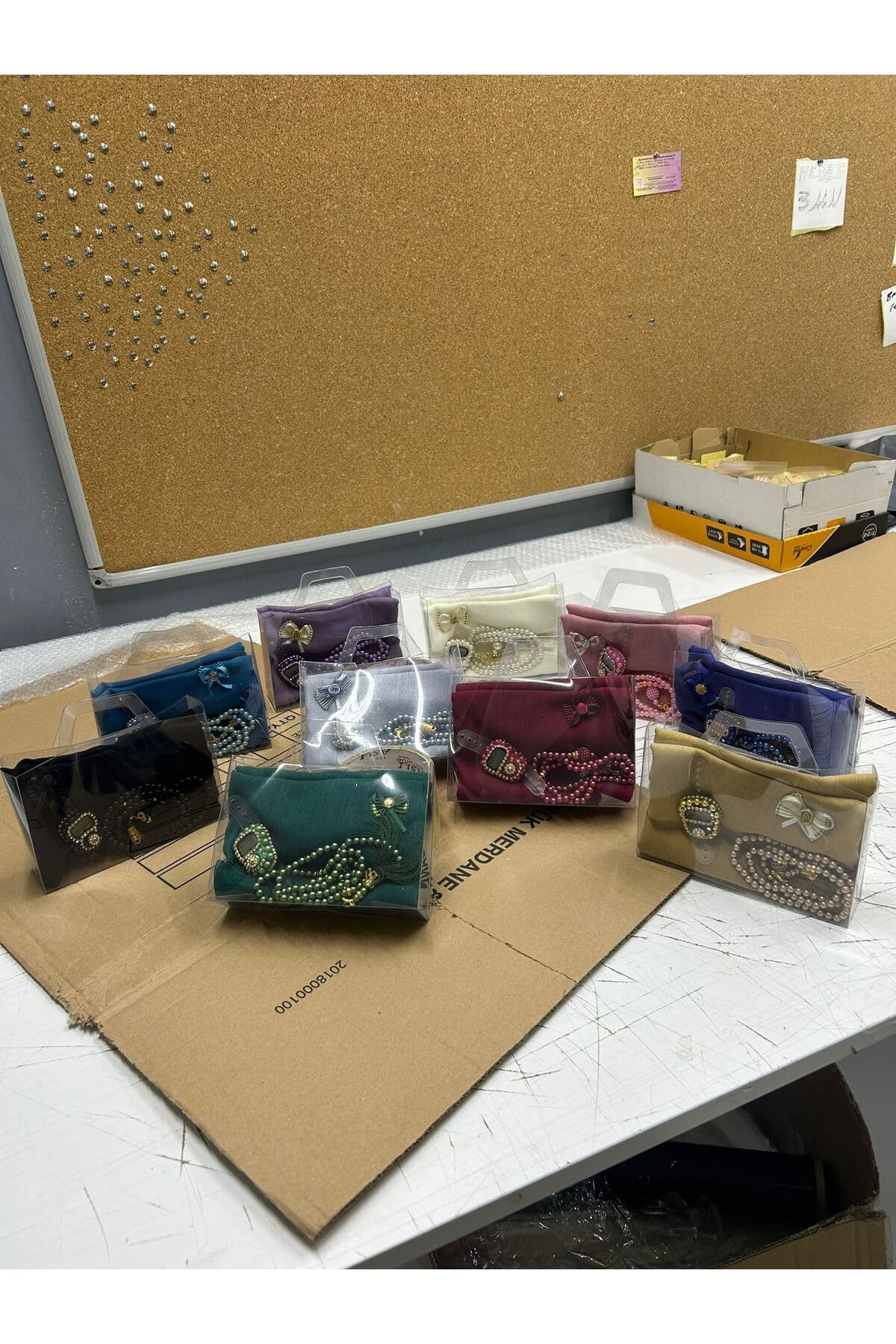 Asetat Çanta Başörtü Zikirmatikli İnci Tesbih Set Çeyiz — görsel 1